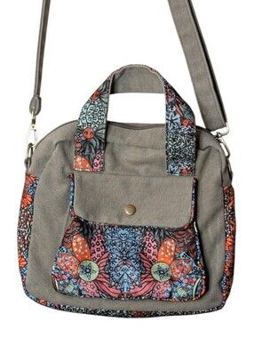 Butterfly Black Premium Canvas Shoulder Bag Floral Boho Crossbody Handbag